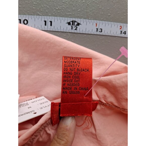 V Cristina Womens Off Shoulder Peplum Top M Pink Ruffle Bell Sleeve Boho Chic - Picture 5 of 8